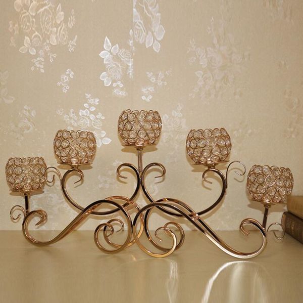 

party decoration 5 arm ball shape crystal candelabra wedding centerpieces
