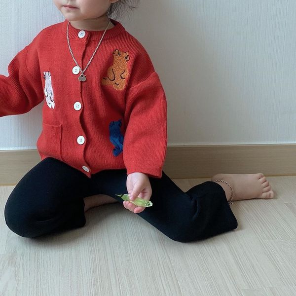 

2021 autumn winter new kids baby boy girls sweater cartoon knitted cardigan coat jacket cotton clothes children clothing, Blue