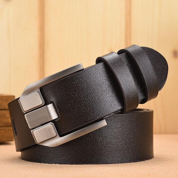 

belts male genuine belt fashion men cowskin leather strap vintage luxury pin buckle men's cummerbunds ceinture homme, Black;brown