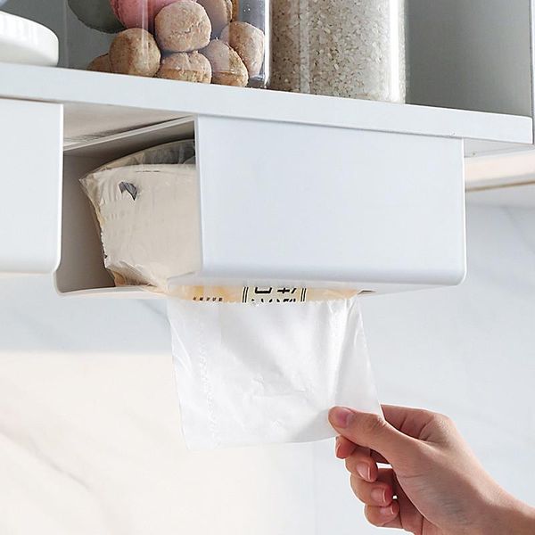 

tissue boxes & napkins kitchen self-adhesive paper tray wall-mounted towel rack simple toilet box roll holder shelf