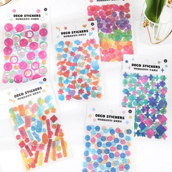 

gift wrap multi purpose pet diy scrapbooking 2sheets dessert store series sticker stationery school supplies cute colorful ribbon