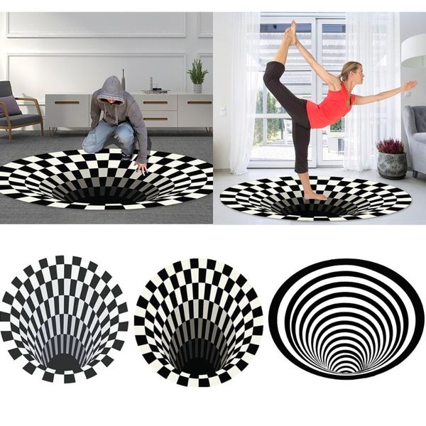 

carpets junejour | modern printed 3d rug black white floor carpet non-slip for room bedroom art pad blanket decoration