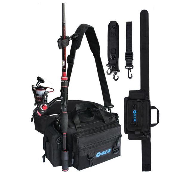 

fishing accessories spinning rod holder bag sports waist pack lures tackle gear storage single shoulder crossbody bags