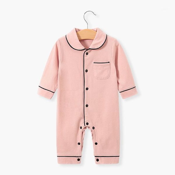

jumpsuits cathery baby autumn pajama lapel long sleeves button open one-piece nightgown for toddler girls boys, Blue