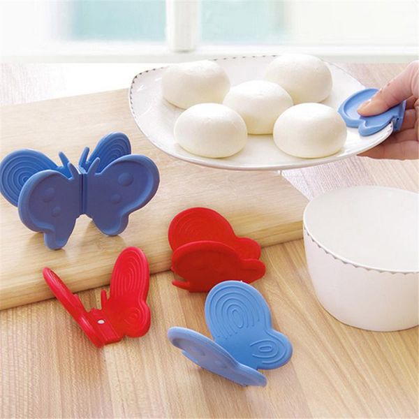 

mats & pads 2pcs butterfly silicone oven micooking tools heat insulation non-slip kitchen gadgets plate finger gloves holder