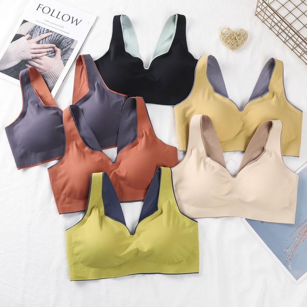 

bras underwear zero sense, no bondage, trace sleep, gather and close the auxiliary breast, hit color girl's bra, Red;black