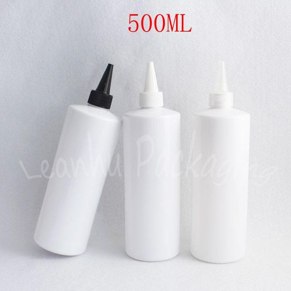 

white plastic bottle pointed mouth cap , 500cc empty cosmetic container jam / lotion packaging ( 14 pc/lot ) storage bottles & jars