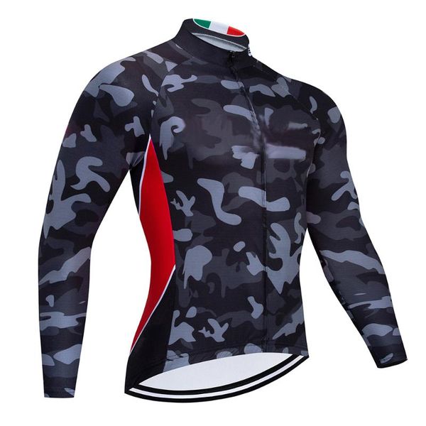 

racing jackets long sleeve cycling jersey road bicycle sportswear breathable mtb bike shirt clothing top, Black;red