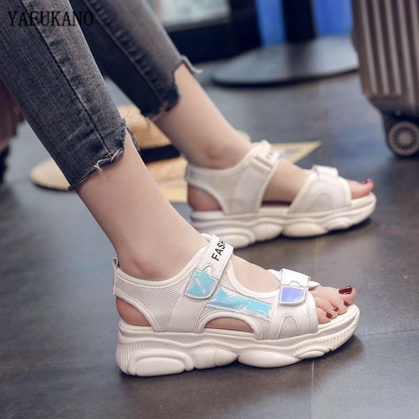 

fashion women sandals platform wedges girls shoes thick heel lace up outdoor breathable female beach sport, Black