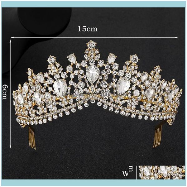 Barrettes Gioielli Gioiellibarocco Oro rosa Cristallo rosa Tiara da sposa Corona con pettine Pageant Prom Wedding Hair Aessories Strass Veil Hea