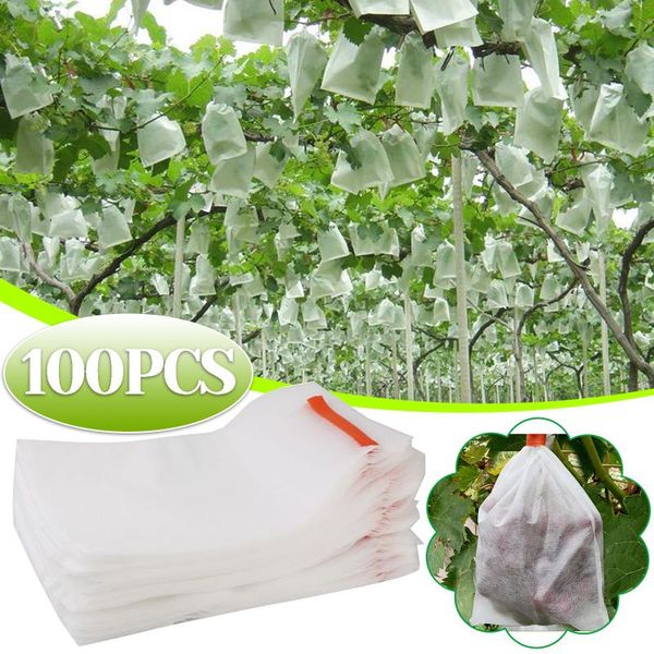 

other garden supplies 100pc plant fruit protect against pest bird netting bag drawstring net mesh insect gardening