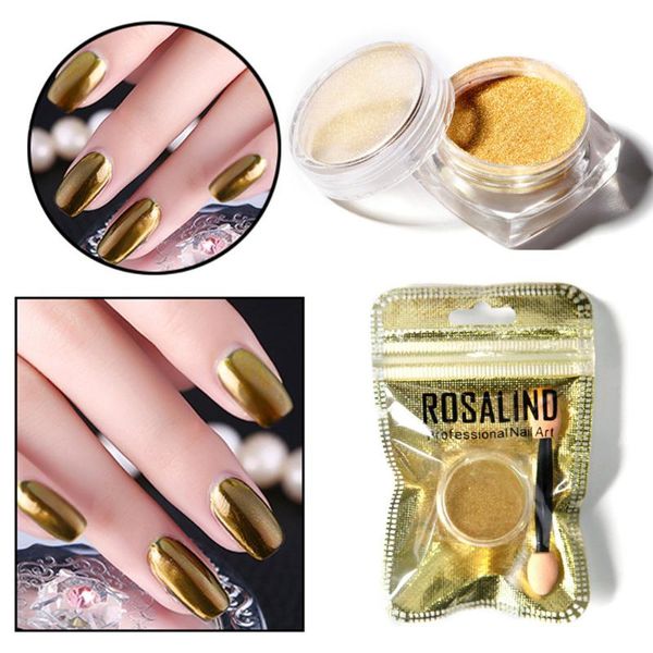 

nail glitter diy women mirror powder effect chrome nails pigment gel polishing rose gold sliver accessories acrylic, Silver;gold