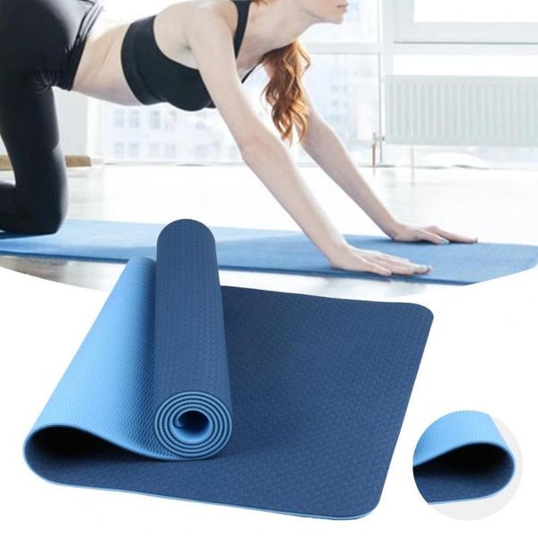 

yoga mats monochrome tpe mat, high-density cushion for beginners, non-slip fitness and weight loss pilates gymnastics matte