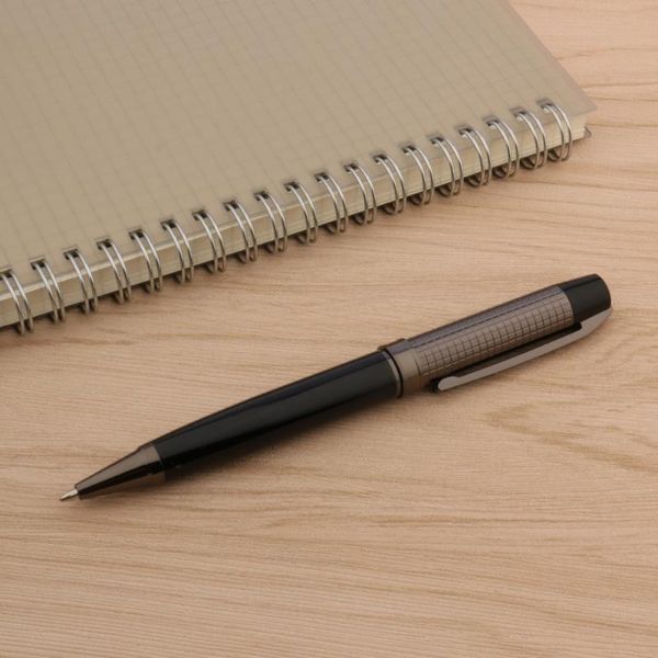 

ballpoint pens luxury metal ball point pen gun gray spin signature stationery office school supplies ink, Blue;orange