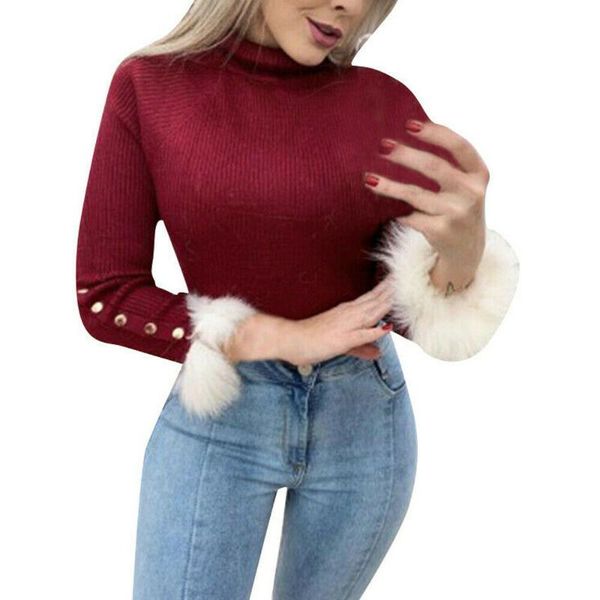 

women's sweaters brand women t-shirt winter slim knitted turtleneck pullover sweater solid button skinny warm basic fashion 2021, White;black