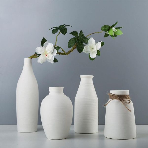 

vases nordic minimalist creative handmade brushed white ceramic for living room model flower vase home decorations ornament