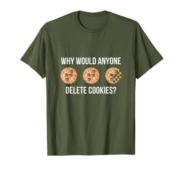 

delete cookies computer humor tshirt, White;black