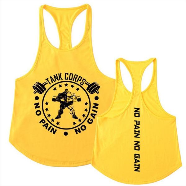 

men tank clothing casual vest no pain gain summer cotton fit bodybuilding undershirt fitness, White;black
