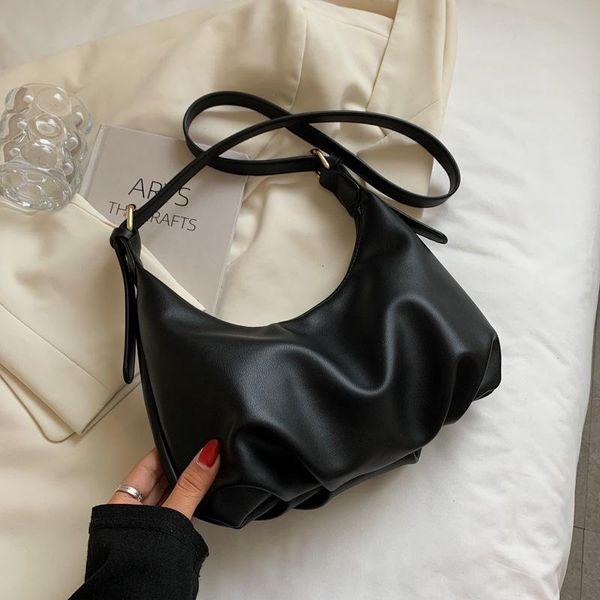 

evening bags luxury leather retro small bag 2021 female autumn all-match messenger high-end fashion one-shoulder dumpling