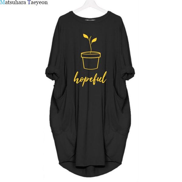 

women's t-shirt hopeful print women t shirt summer short sleeve o neck loose tshirt fashion tee pockets plus size clothes, White