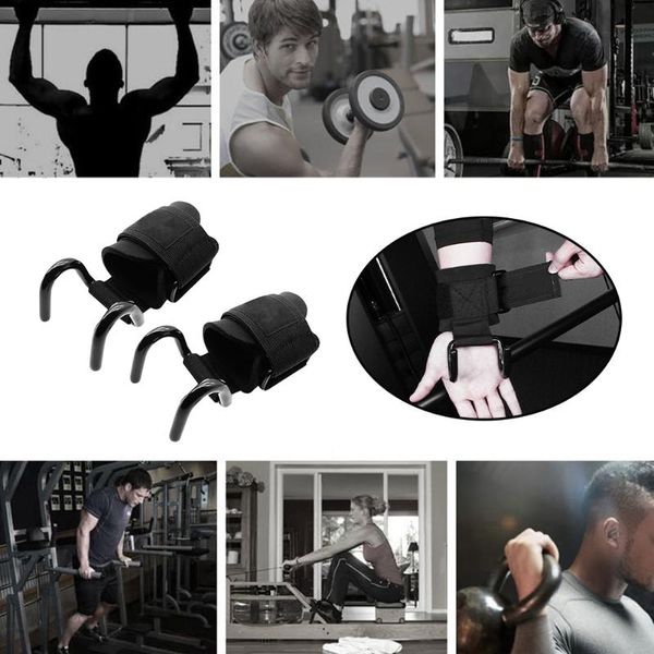 

accessories 1pair men women strength training hand protective pull up wrist wraps gym heavy duty steel fitness deadlifts weight lifting hook