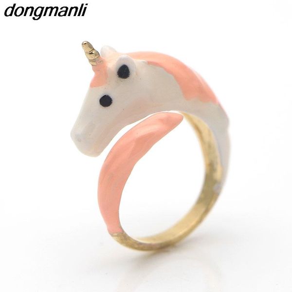 

cluster rings p1024 dongmanli cute horse adjustable ring color enamel glaze beautiful for women gift drop, Golden;silver