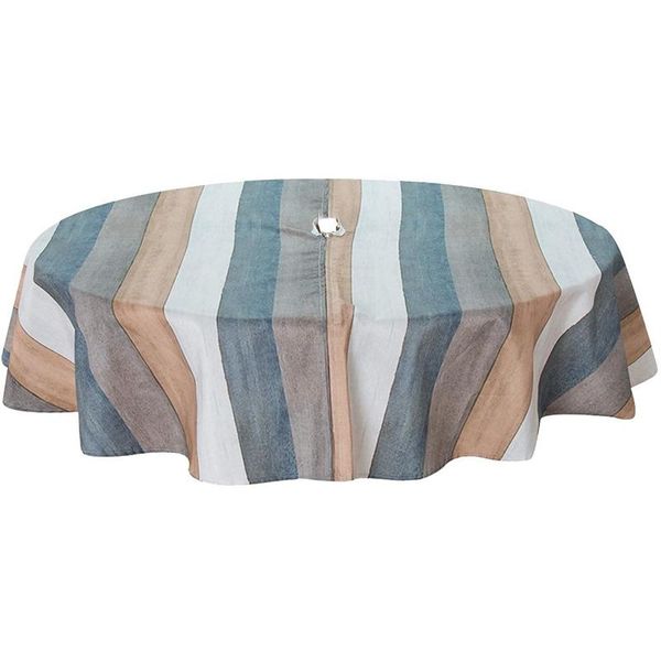 

table cloth outdoor tablecloth waterproof cover with zipper umbrella hole for patio garden decor, 60inch round