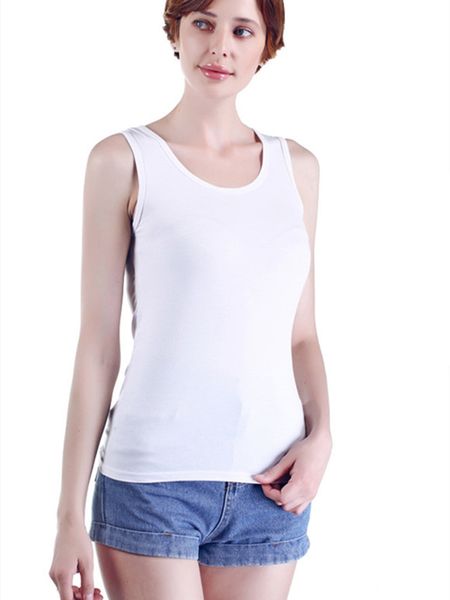 Elegante Verão Top Mulheres Sexo U Pescoço 95% Algodão Tanques Slim Fit Tops Branco MangaFemale camisa de Oversized Singlet Streetwear X0507