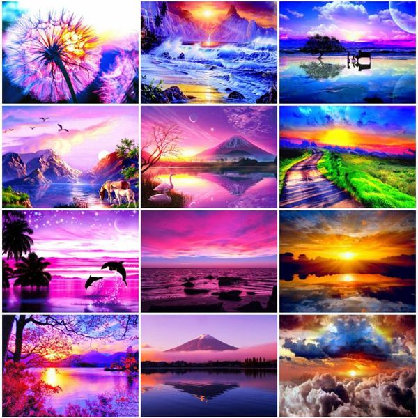 

diamond painting evershine embroidery landscape 5d seaside full drill square rhinestones art cross stitch home decor