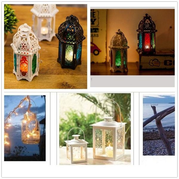 

candle holders deskornament hollow pattern coffee shop metal holder lantern home decoration moroccan candlestick