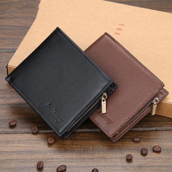 

men leather wallet business casual men's wallets horizontal vertical multi-card slot male purse money credit portomonee carteria, Red;black