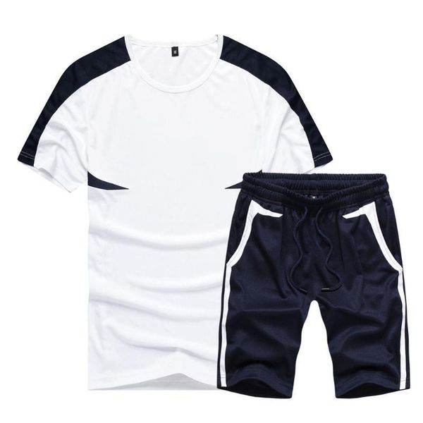 

men's tracksuits summer casual mens tracksuit clothing men set fitness sports suit man 2021 brand short t-shirt sportswear two piece, Gray