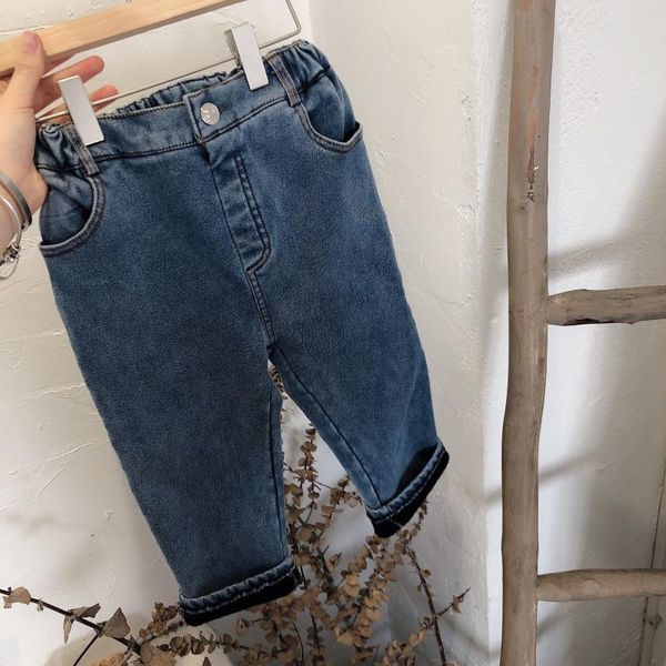 

autumn winter arrival girls fashion denim pants kids warm trousers jeans, Blue