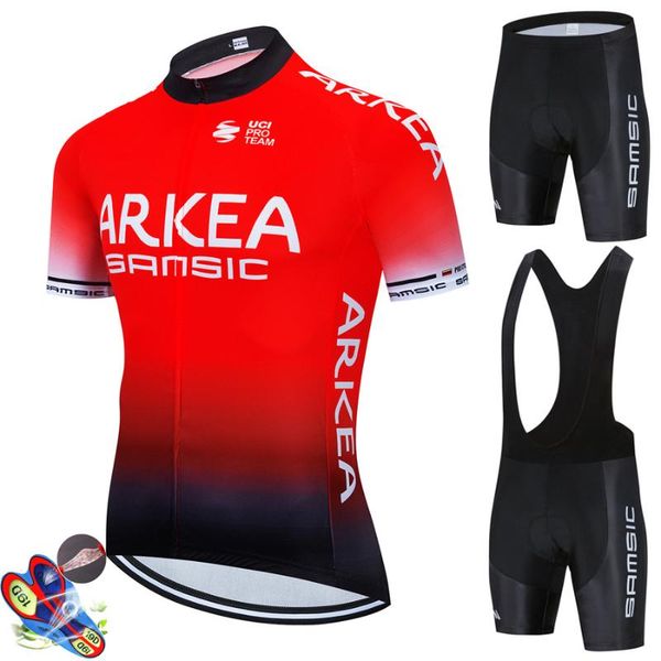 

racing sets arkea short-sleeved bib cycling jersey suit summer road bike jacket breathable, Black;blue