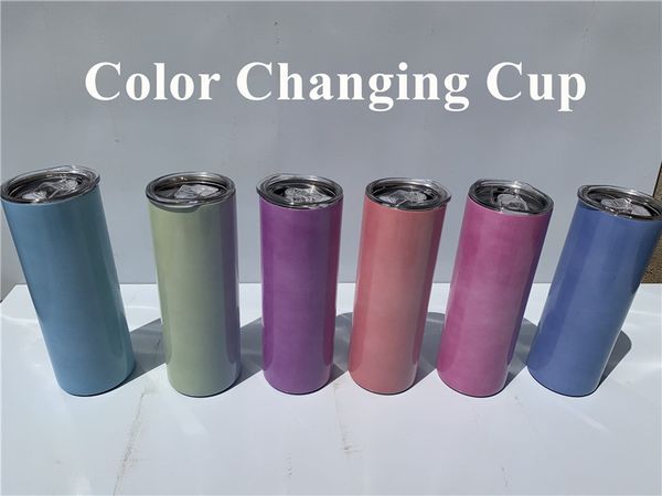 

20oz sublimation sunlight color-changing tumblers drinking cup coffee mugs diy water bottles shimmer under sunshine creative tumbler drinkwa