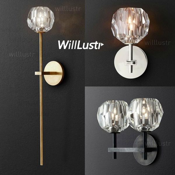 

modern k9 crystal wall light led lamp boule de cristal single double sconce restaurant el cafe bar bedside loft sofa side