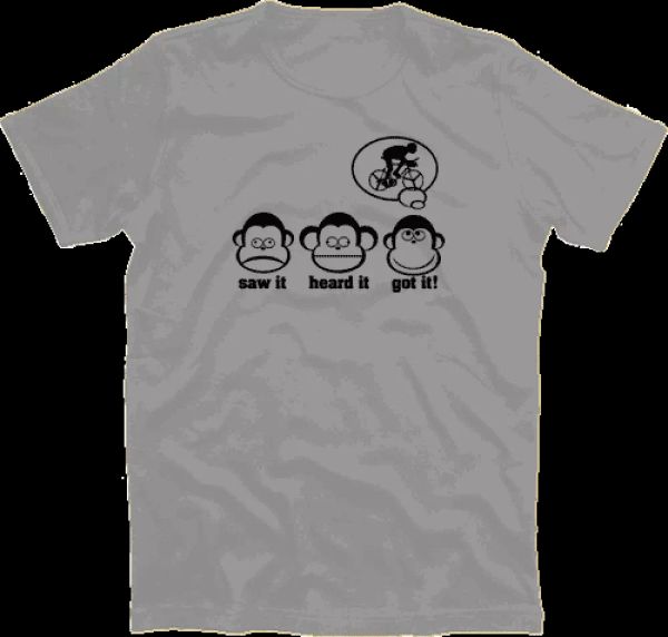 

dreiaffen (trois singes) scie it entendu obtenu cyclisme vÃ©lo t-shirt s-xxxl, White;black