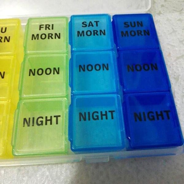 

outdoor gadgets weekly 7 days box holder organizer day 21 slots storage for medications supplements vitamins