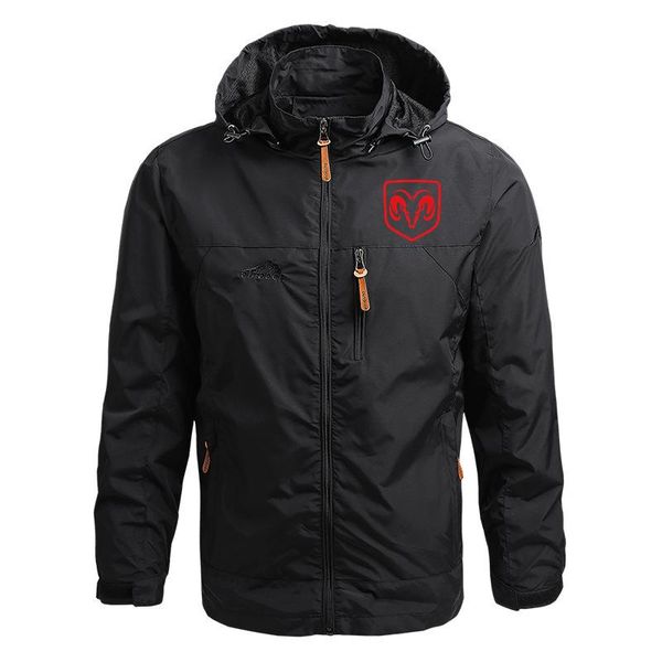 

men's hoodies & sweatshirts 2021 selling spring autumn dodge brand logo print men double label polyester zipper cotton comfortable soli, Black