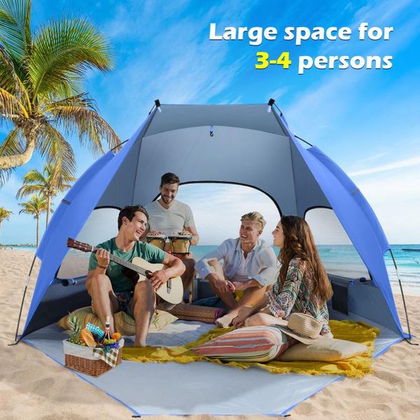 

tents and shelters 2191c large door folding beach tent portable family camping sun shelter for hiking vacation 2022