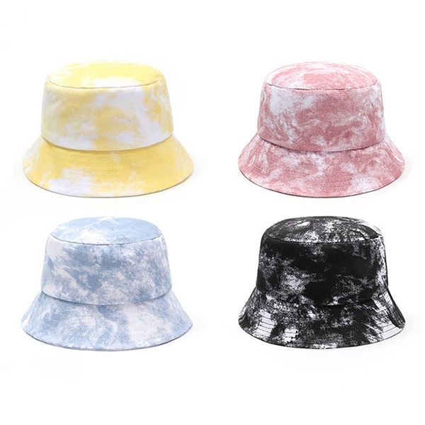 

wide brim hats fisherman caps women fashion spring summer hatreversible multicolor tie dye bucket outdoor beach cotton 2021, Blue;gray