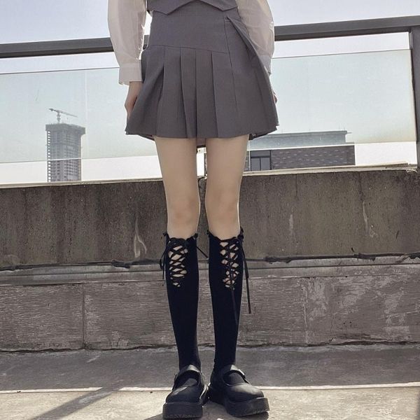 

socks & hosiery women strapped stockings school girls hollow out black,white solid
