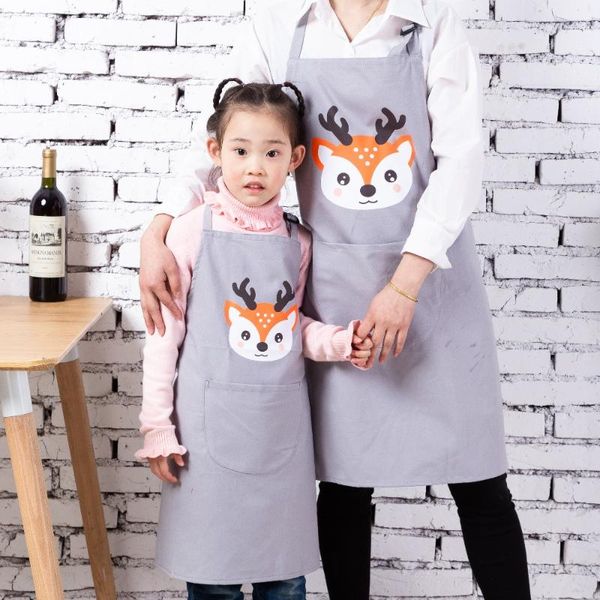 

aprons 100% cotton cartoon lady women children adjustable kitchen apron for cooking baking restaurant pinafore