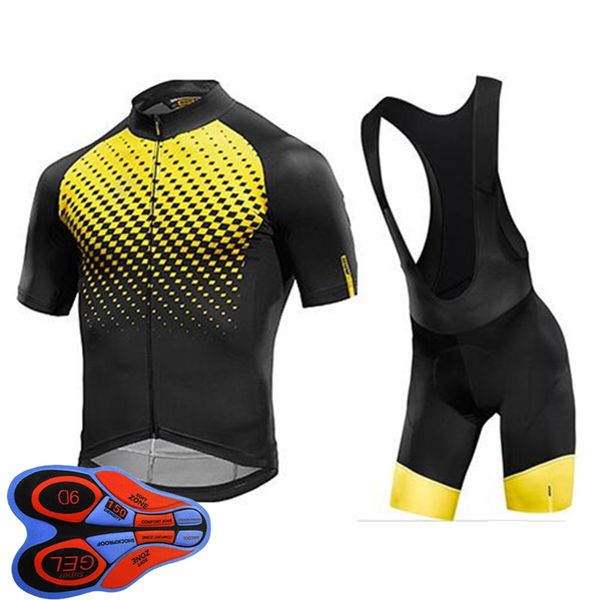 Mavic equipe bicicleta ciclismo de manga curta jersey bib shorts conjunto 2021 verão Quick seco Mens MTB uniforme de bicicleta de bicicleta kits de corrida ao ar livre sportwear S21042923