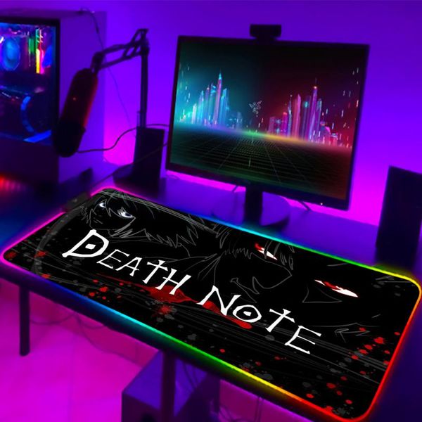 

mouse pads & wrist rests large rgb anime death note pad xxl speed gaming computer accessories mousepad led gamers keyboard pc gamer complete