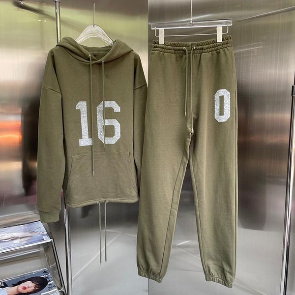 

women's two piece pants sets green elegant sport casual loose hooded sweatshirt + elastic waist long jogger lady 2021 autumn, White