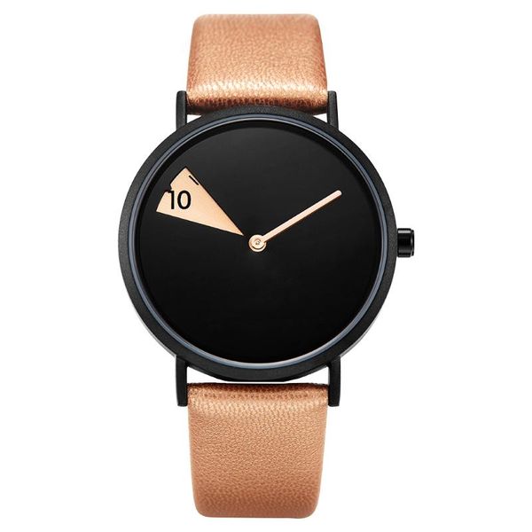 

wristwatches drop watch for women crative dial design relogio feminino quartz movement watches leather strap, Slivery;brown