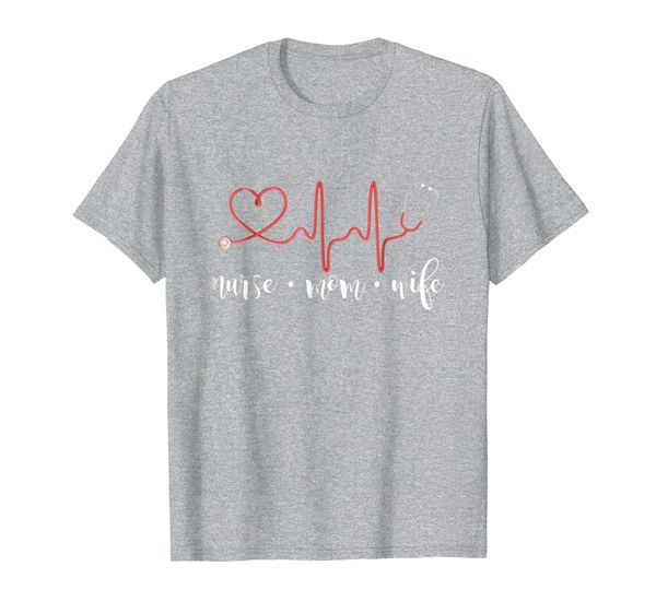 

Nurse Stethoscope T Shirt Nurse Mom Wife Heart Shirt, Mainly pictures