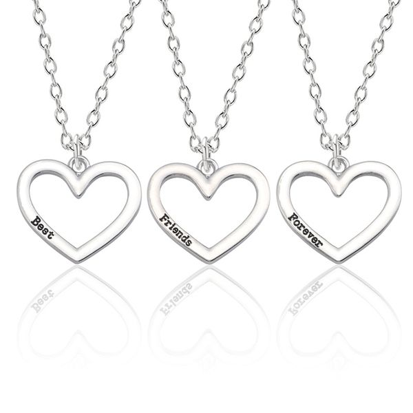 

korean of the simple girlfriends three love stitching letter necklace female student pendant male tide clavicle necklace wholesadio chan con, Silver