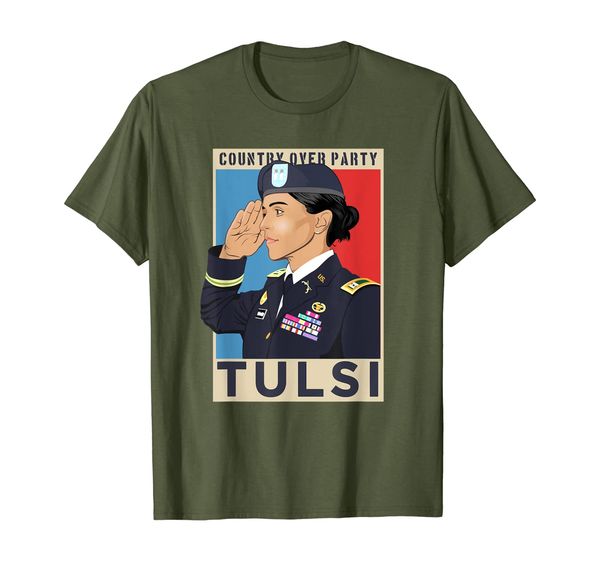 

tulsi gabbard for president 2020 salute country over party t-shirt, White;black